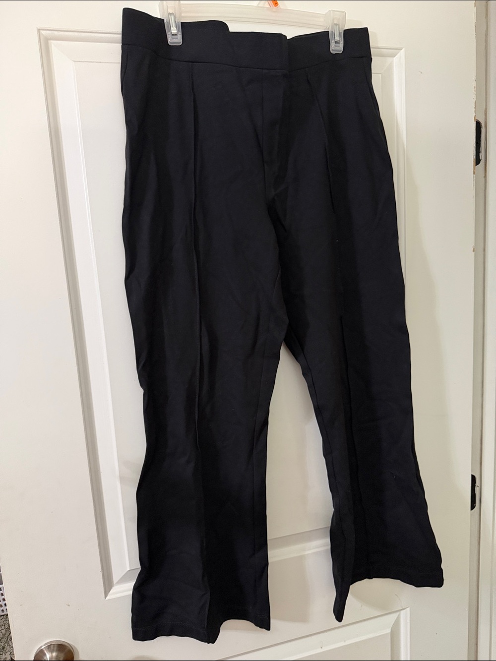 Loft Black Ponte Knit Pants - Cropped and flared